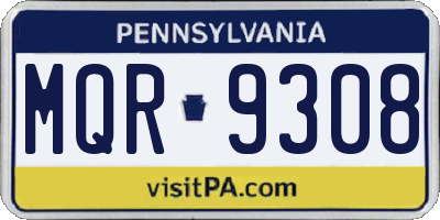 PA license plate MQR9308
