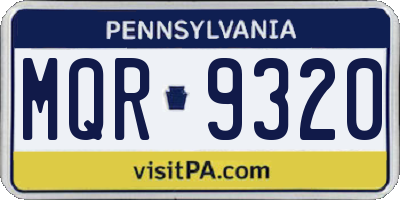 PA license plate MQR9320