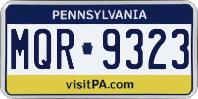 PA license plate MQR9323