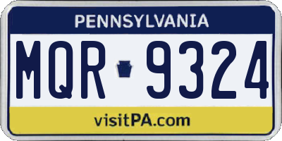 PA license plate MQR9324