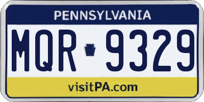 PA license plate MQR9329