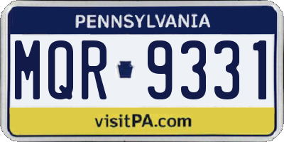 PA license plate MQR9331
