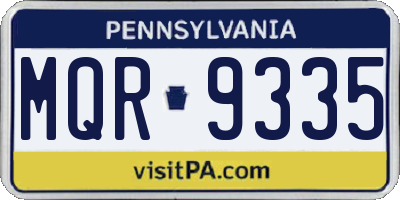 PA license plate MQR9335