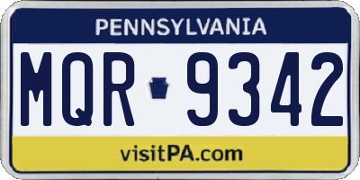 PA license plate MQR9342
