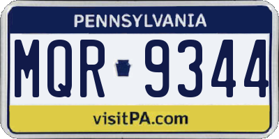 PA license plate MQR9344