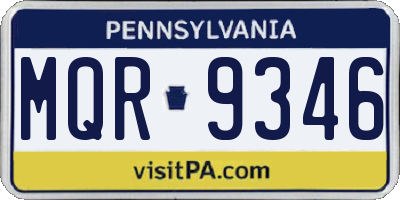 PA license plate MQR9346