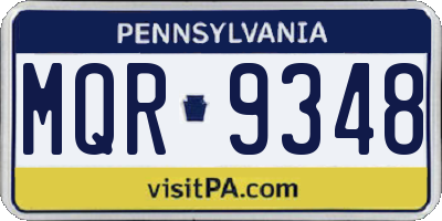 PA license plate MQR9348