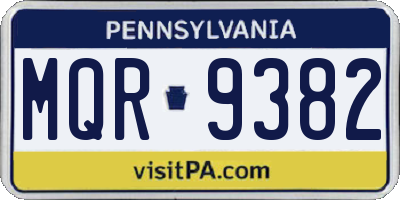 PA license plate MQR9382