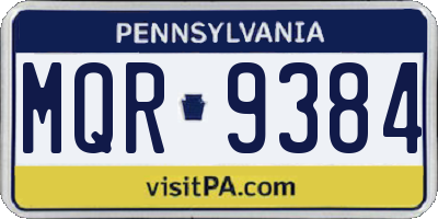 PA license plate MQR9384