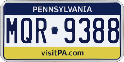 PA license plate MQR9388