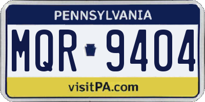 PA license plate MQR9404