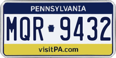 PA license plate MQR9432