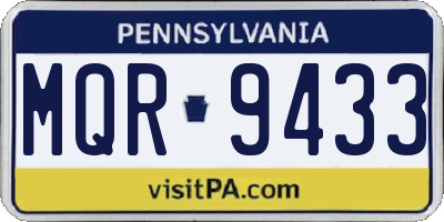 PA license plate MQR9433