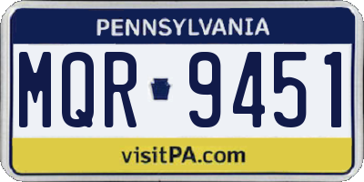 PA license plate MQR9451