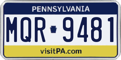 PA license plate MQR9481