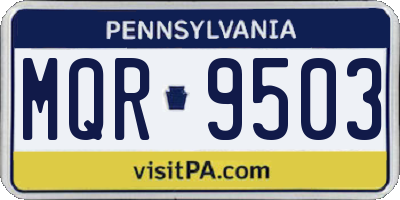 PA license plate MQR9503