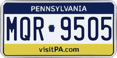 PA license plate MQR9505