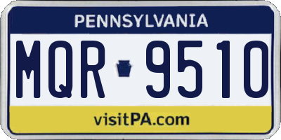 PA license plate MQR9510