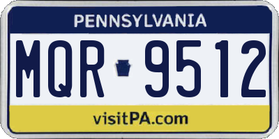 PA license plate MQR9512