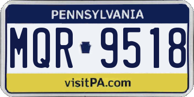 PA license plate MQR9518