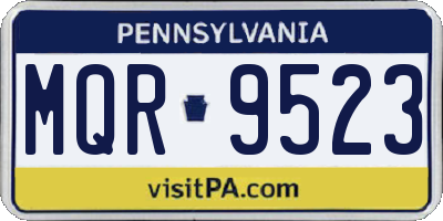 PA license plate MQR9523