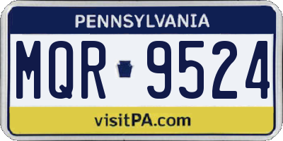 PA license plate MQR9524