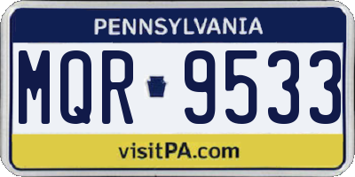 PA license plate MQR9533