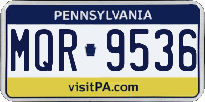 PA license plate MQR9536