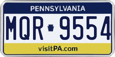 PA license plate MQR9554