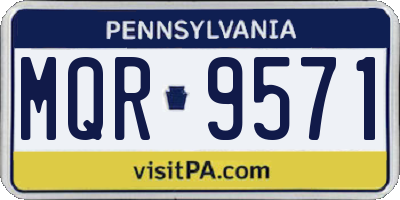 PA license plate MQR9571