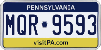 PA license plate MQR9593