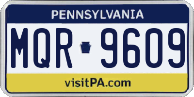 PA license plate MQR9609