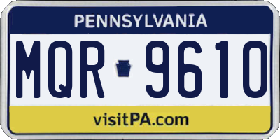 PA license plate MQR9610