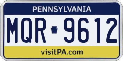 PA license plate MQR9612