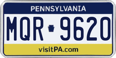 PA license plate MQR9620