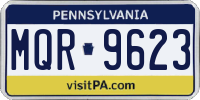 PA license plate MQR9623
