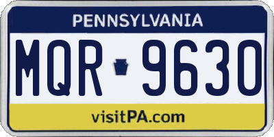 PA license plate MQR9630