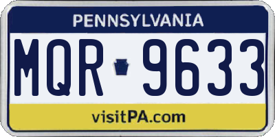 PA license plate MQR9633