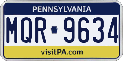 PA license plate MQR9634