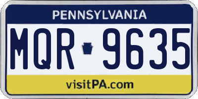 PA license plate MQR9635