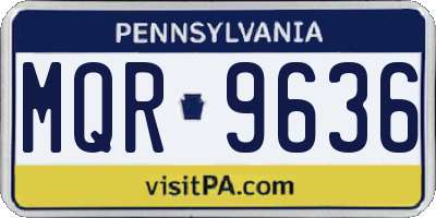 PA license plate MQR9636