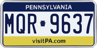 PA license plate MQR9637