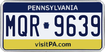 PA license plate MQR9639