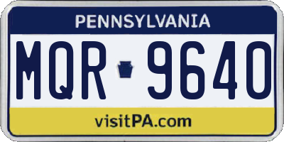 PA license plate MQR9640