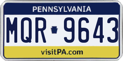 PA license plate MQR9643