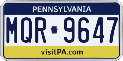 PA license plate MQR9647