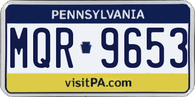 PA license plate MQR9653