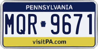 PA license plate MQR9671