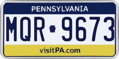 PA license plate MQR9673