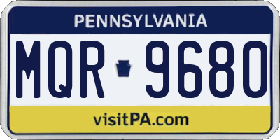 PA license plate MQR9680